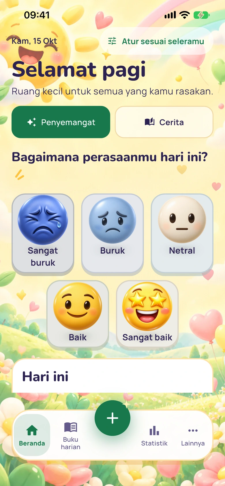Layar utama Moodlo