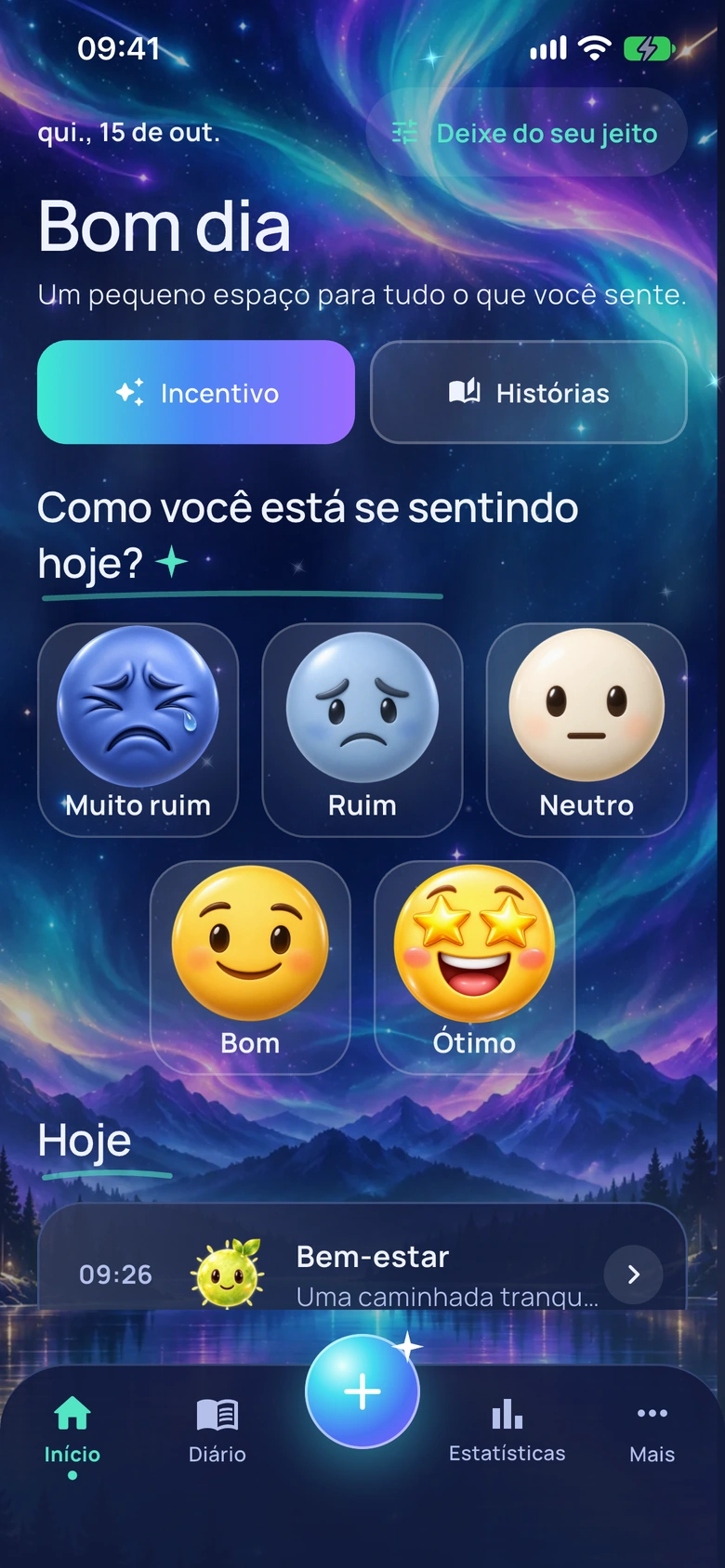 Tela inicial do Moodlo no design Aurora do humor
