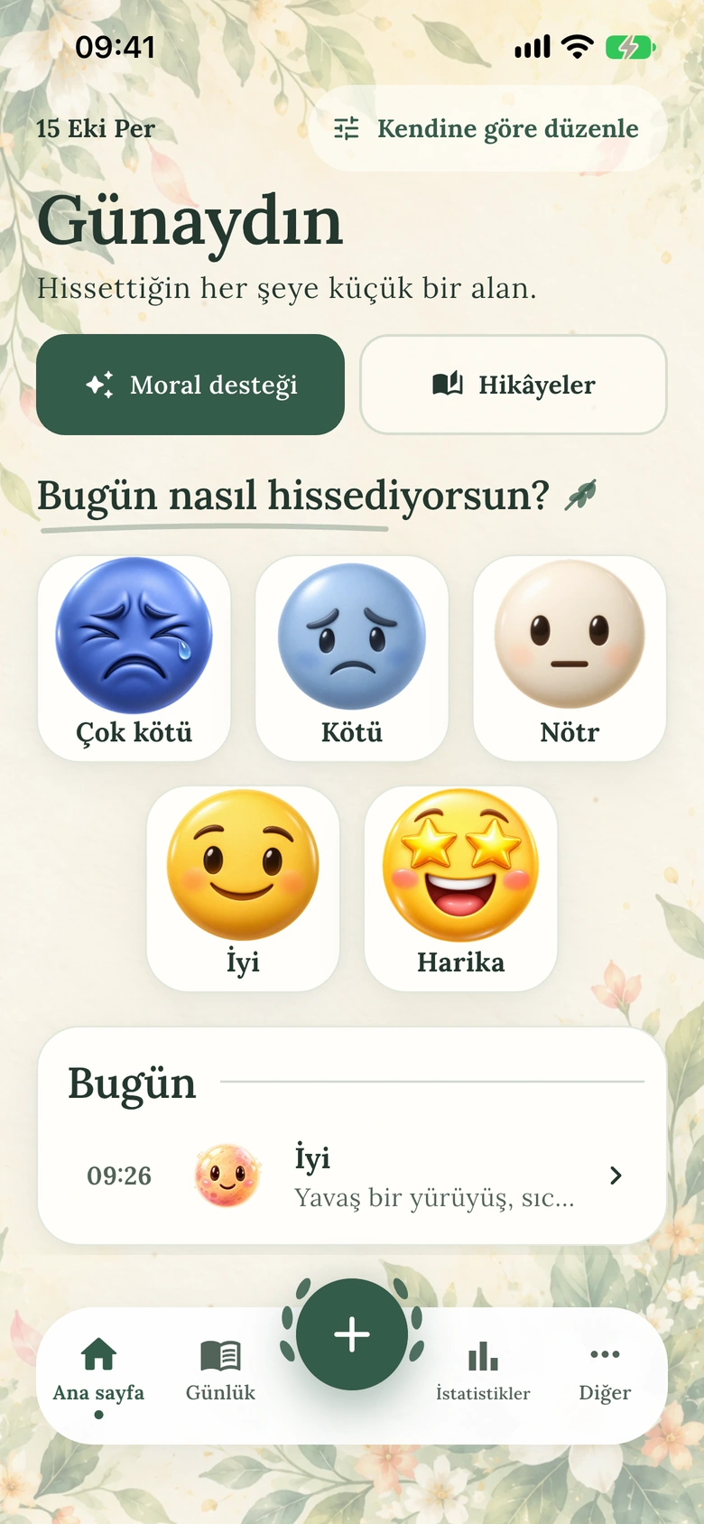 Suluboya Bahçe tasarımında Moodlo ana ekranı